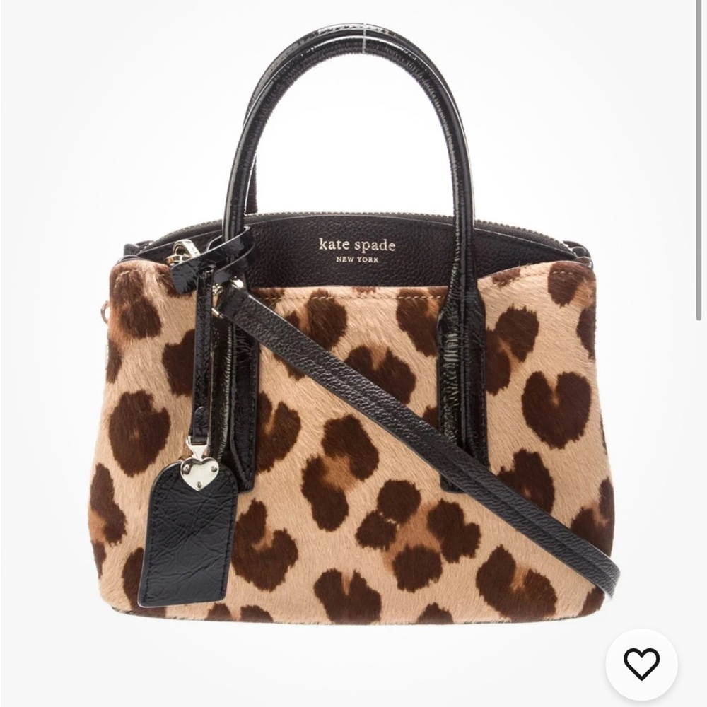 Kate Spade Margaux Ponyhair Mini Top Handle Bag Leopard print